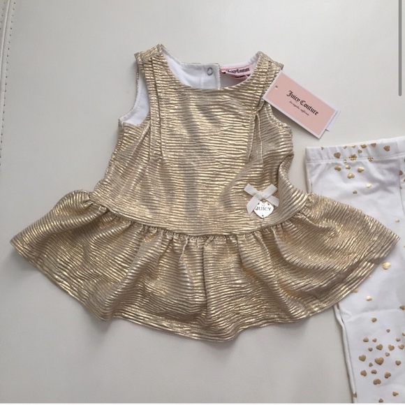 Juicy couture cute sparkly gold leggings set - Picture 3 of 5